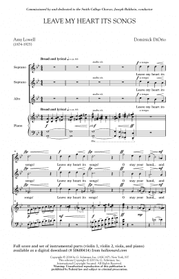 page one of Leave My Heart Its Songs (SSA Choir)