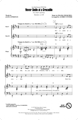 page one of Never Smile At A Crocodile (2-Part Choir)
