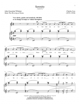 page one of Serenity (Piano & Vocal)