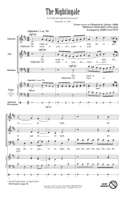 page one of The Nightingale, The Organ Of Delight (SAB Choir)