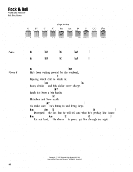page one of Rock & Roll (Guitar Chords/Lyrics)