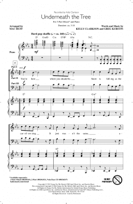 page one of Underneath The Tree (arr. Mac Huff) (3-Part Mixed Choir)