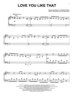 page one of Love You Like That (Piano Solo)