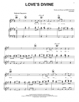 page one of Love's Divine (Piano, Vocal & Guitar Chords (Right-Hand Melody))