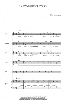 page one of Last Night Of Stars (SATB Choir)