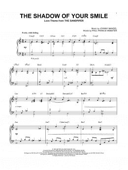 page one of The Shadow Of Your Smile [Jazz version] (arr. Brent Edstrom) (Piano Solo)