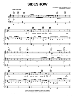 page one of Sideshow (Piano, Vocal & Guitar Chords (Right-Hand Melody))