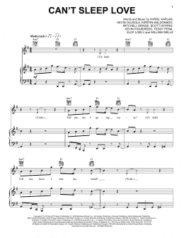 page one of Can't Sleep Love (Piano, Vocal & Guitar Chords (Right-Hand Melody))