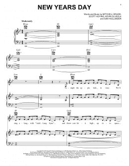page one of New Years Day (Piano, Vocal & Guitar Chords (Right-Hand Melody))
