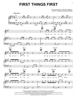 page one of First Things First (Piano, Vocal & Guitar Chords (Right-Hand Melody))