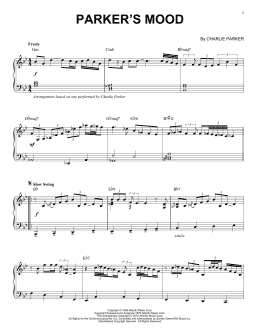 page one of Parker's Mood (arr. Brent Edstrom) (Piano Solo)