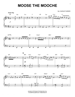 page one of Moose The Mooche (arr. Brent Edstrom) (Piano Solo)