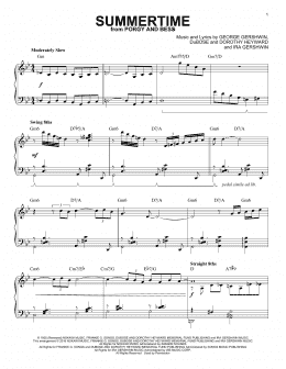 page one of Summertime (arr. Brent Edstrom) (Piano Solo)