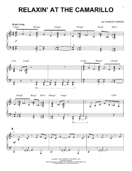 page one of Relaxin' At The Camarillo (arr. Brent Edstrom) (Piano Solo)