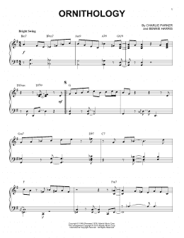 page one of Ornithology (arr. Brent Edstrom) (Piano Solo)