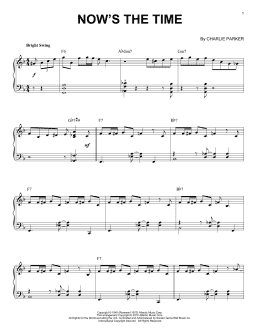 page one of Now's The Time (arr. Brent Edstrom) (Piano Solo)