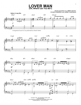 page one of Lover Man (Oh, Where Can You Be?) (arr. Brent Edstrom) (Piano Solo)