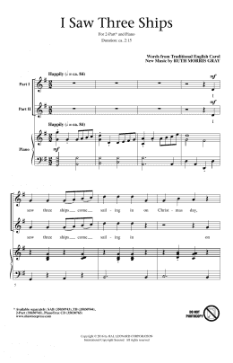 page one of I Saw Three Ships (2-Part Choir)
