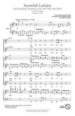 page one of Snowfall Lullaby (2-Part Choir)