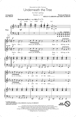page one of Underneath The Tree (arr. Mac Huff) (2-Part Choir)