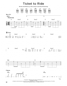 page one of Ticket To Ride (Guitar Lead Sheet)