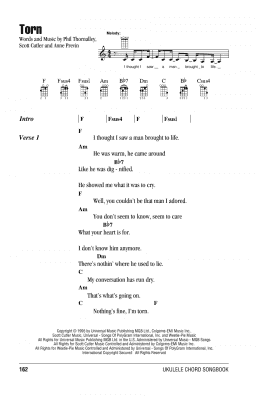 page one of Torn (Ukulele Chords/Lyrics)