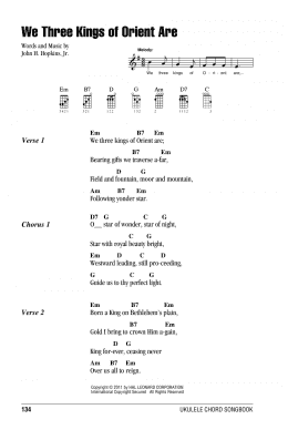 page one of We Three Kings Of Orient Are (Ukulele Chords/Lyrics)