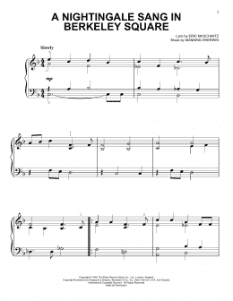 page one of A Nightingale Sang In Berkeley Square (Easy Piano)