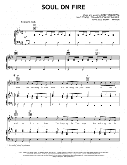 page one of Soul On Fire (Piano, Vocal & Guitar Chords (Right-Hand Melody))