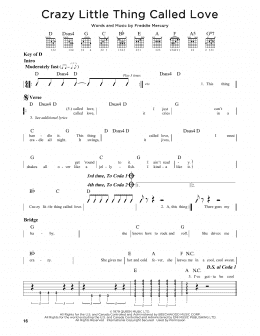 page one of Crazy Little Thing Called Love (Guitar Lead Sheet)