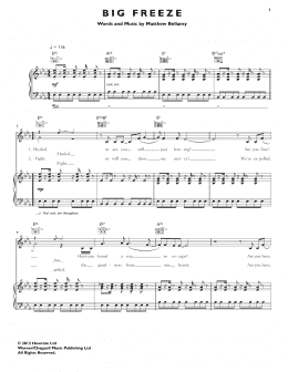 page one of Big Freeze (Piano, Vocal & Guitar Chords (Right-Hand Melody))