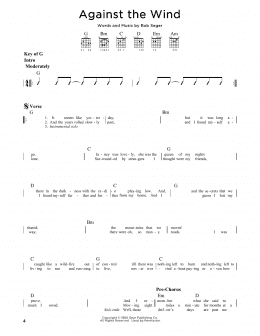 page one of Against The Wind (Guitar Lead Sheet)