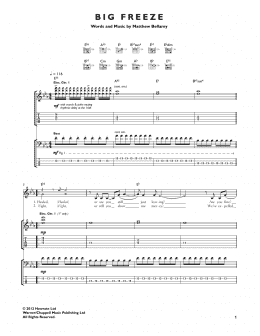 page one of Big Freeze (Guitar Tab)