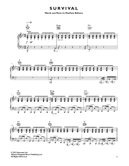 page one of Survival (Guitar Tab)