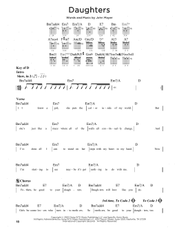 page one of Daughters (Guitar Lead Sheet)
