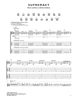 page one of Supremacy (Guitar Tab)