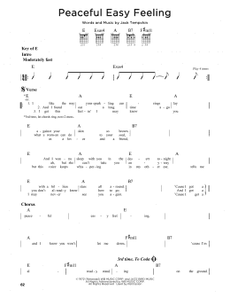 page one of Peaceful Easy Feeling (Guitar Lead Sheet)