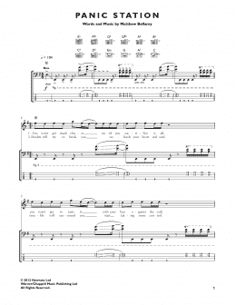 page one of Panic Station (Guitar Tab)