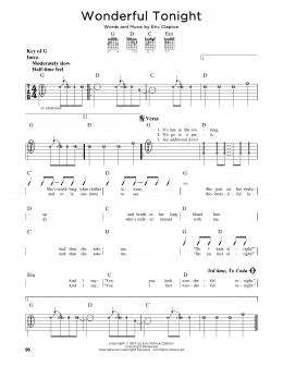 page one of Wonderful Tonight (Guitar Lead Sheet)