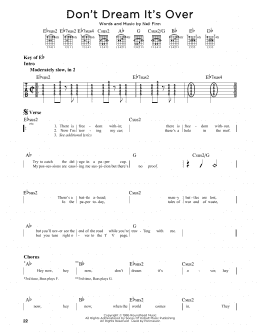 page one of Don't Dream It's Over (Guitar Lead Sheet)