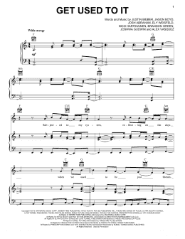 page one of Get Used To It (Piano, Vocal & Guitar Chords (Right-Hand Melody))