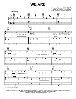 page one of We Are (Piano, Vocal & Guitar Chords (Right-Hand Melody))