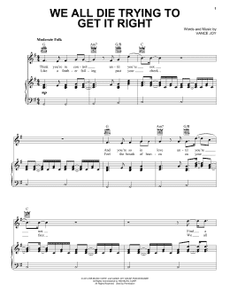 page one of We All Die Trying To Get It Right (Piano, Vocal & Guitar Chords (Right-Hand Melody))