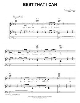 page one of Best That I Can (Piano, Vocal & Guitar Chords (Right-Hand Melody))
