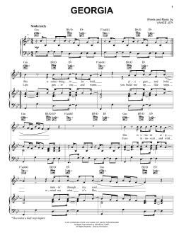 page one of Georgia (Piano, Vocal & Guitar Chords (Right-Hand Melody))