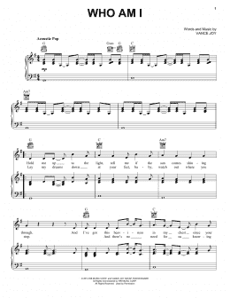page one of Who Am I (Piano, Vocal & Guitar Chords (Right-Hand Melody))