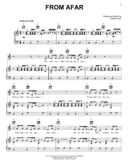 page one of From Afar (Piano, Vocal & Guitar Chords (Right-Hand Melody))