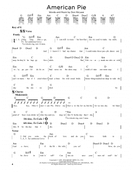 page one of American Pie (Guitar Lead Sheet)