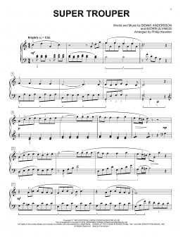 page one of Super Trouper (arr. Phillip Keveren) (Piano Solo)