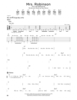 page one of Mrs. Robinson (Guitar Lead Sheet)